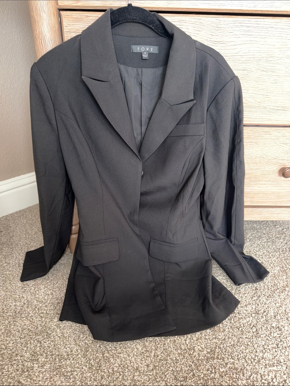 Vici Black Notch Lapel Tailored Blazer
